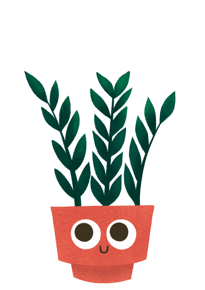 Plant Pals ZZ Plant Character Illustration